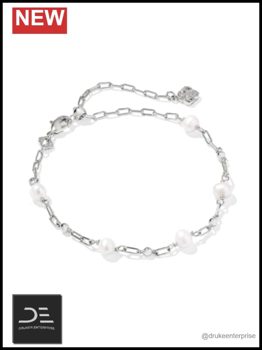 Kendra Scott Ashton Freshwater Cultured Pearl Paperclip Chain Bracelet